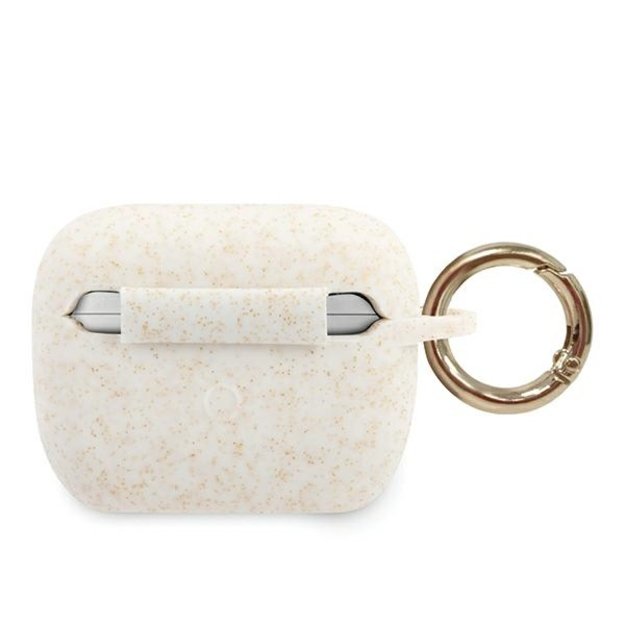 Guess GUACAPSILGLWH AirPods Pro cover biały/white Silicone Glitter 1