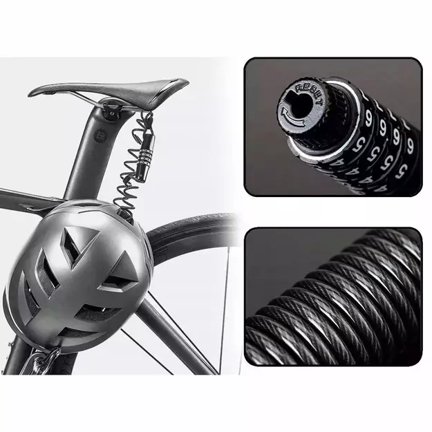 Rockbros T609 bicycle lock with 1.5 m combination - black 8