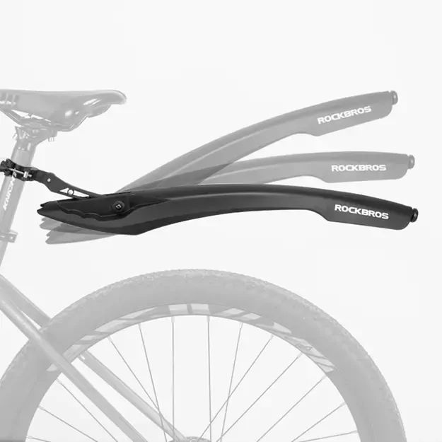 Rockbros DNB8001 mudguard with red LED light - black 2