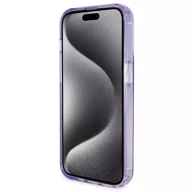 Guess Ring Stand Script Glitter MagSafe case for iPhone 13 Pro Max - purple 11