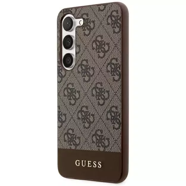 Guess 4G Stripe Collection case for Samsung Galaxy S24+ - brown 8