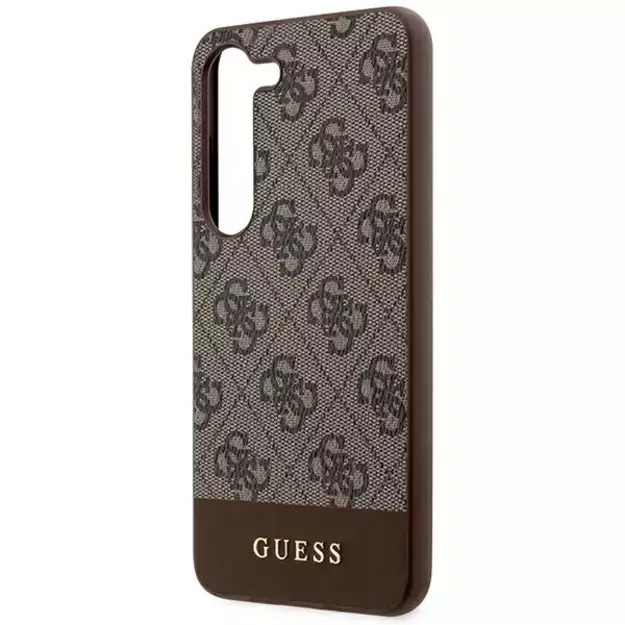 Guess 4G Stripe Collection case for Samsung Galaxy S24+ - brown 12