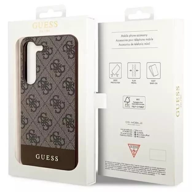 Guess 4G Stripe Collection case for Samsung Galaxy S24+ - brown 14
