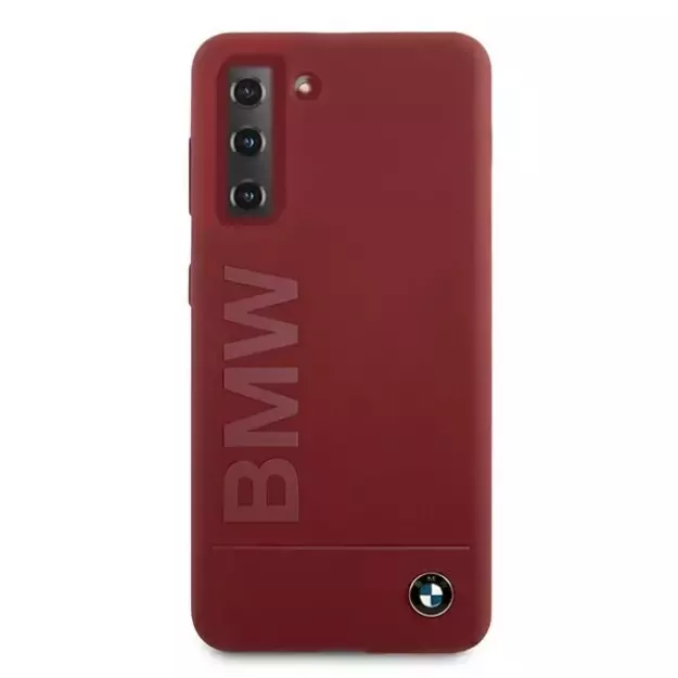 Etui BMW BMHCS21MSLBLRE S21+ G996 czerwony/red hardcase Silicone Signature Logo 2