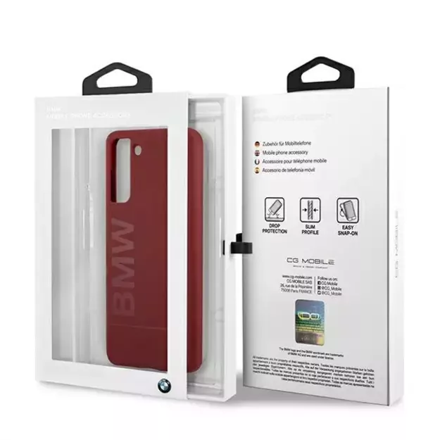Etui BMW BMHCS21MSLBLRE S21+ G996 czerwony/red hardcase Silicone Signature Logo 7