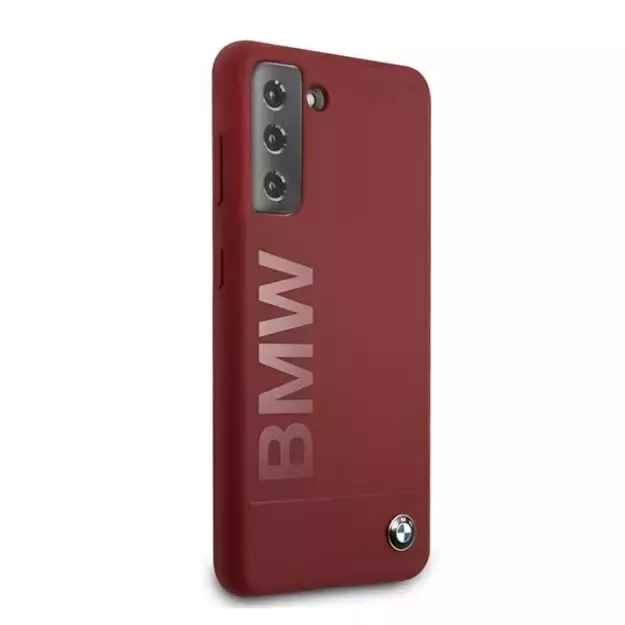 Etui BMW BMHCS21MSLBLRE S21+ G996 czerwony/red hardcase Silicone Signature Logo 3