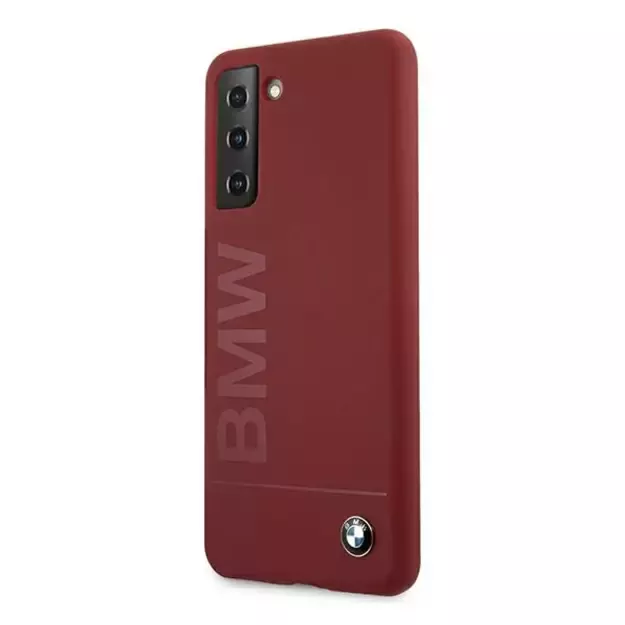 Etui BMW BMHCS21MSLBLRE S21+ G996 czerwony/red hardcase Silicone Signature Logo 1