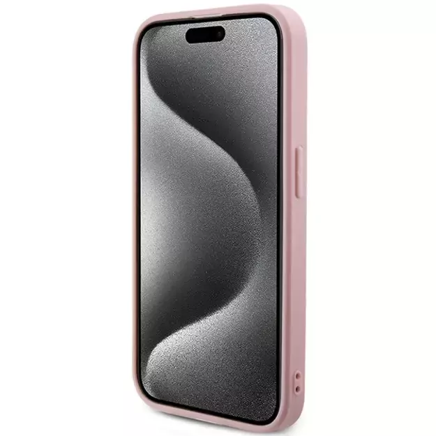 Guess Saffiano Iridescent Script case for iPhone 14 Pro - pink 3