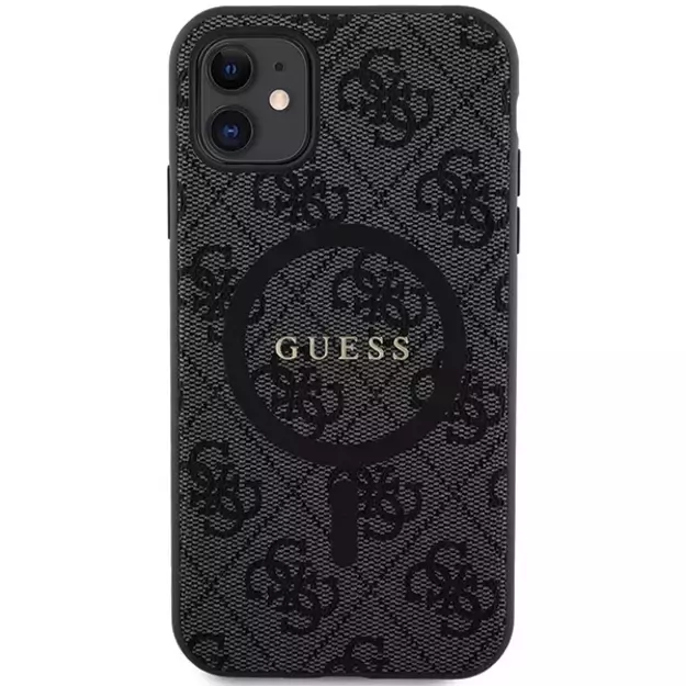 Guess GUHMN61G4GFRK iPhone 11 6.1  / Xr black/black hardcase 4G Collection Leather Metal Logo MagSafe 9
