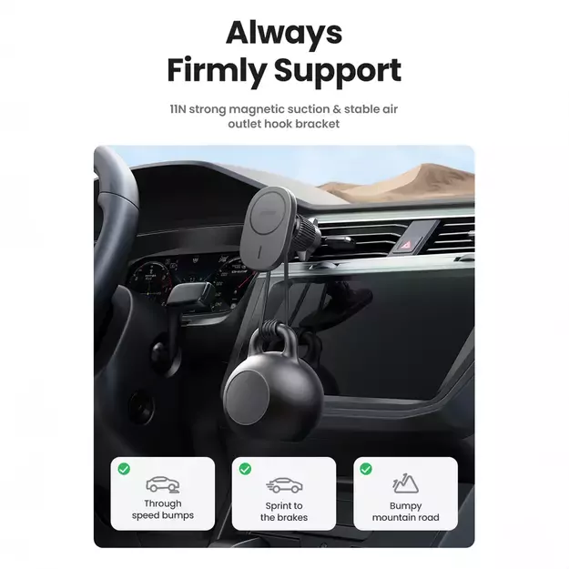 Ugreen CD345 magnetic car holder for air vent - black 6