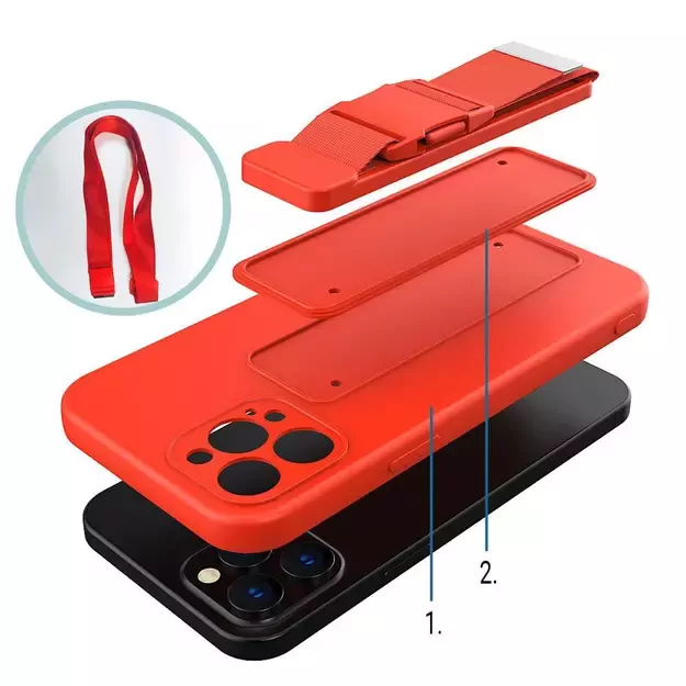 Rope Case Silicone Case with Lanyard Purse Lanyard Strap for Xiaomi Redmi Note 11 Pro Black 23