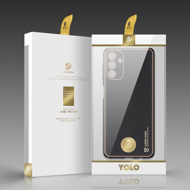 Dux Ducis Yolo elegant cover made of ecological leather for Samsung Galaxy A13 5G black 4