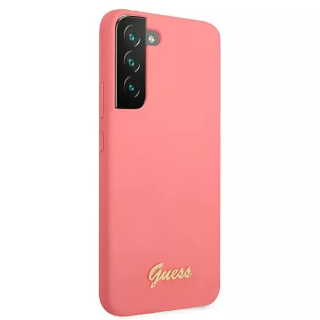 Guess GUHCS22MLSLMGFU S22+ S906 fuchsia/fuchsia hardcase Silicone Script Metal Logo 3