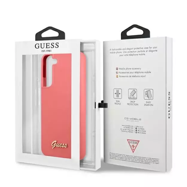 Guess GUHCS22MLSLMGFU S22+ S906 fuchsia/fuchsia hardcase Silicone Script Metal Logo 7