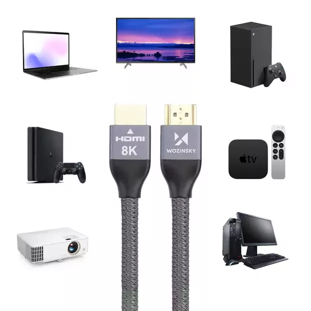 Wozinsky cable HDMI 2.1 8K 60 Hz 48 Gbps / 4K 120 Hz / 2K 144 Hz 2 m silver (WHDMI-20) 4