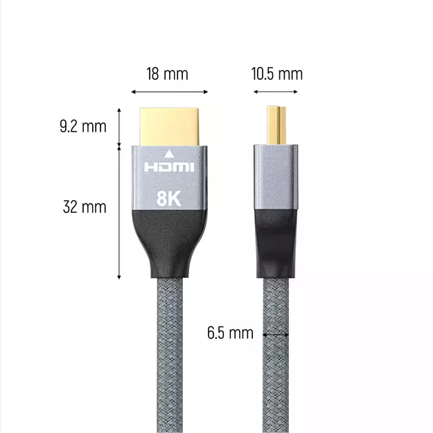 Wozinsky cable HDMI 2.1 8K 60 Hz 48 Gbps / 4K 120 Hz / 2K 144 Hz 2 m silver (WHDMI-20) 16