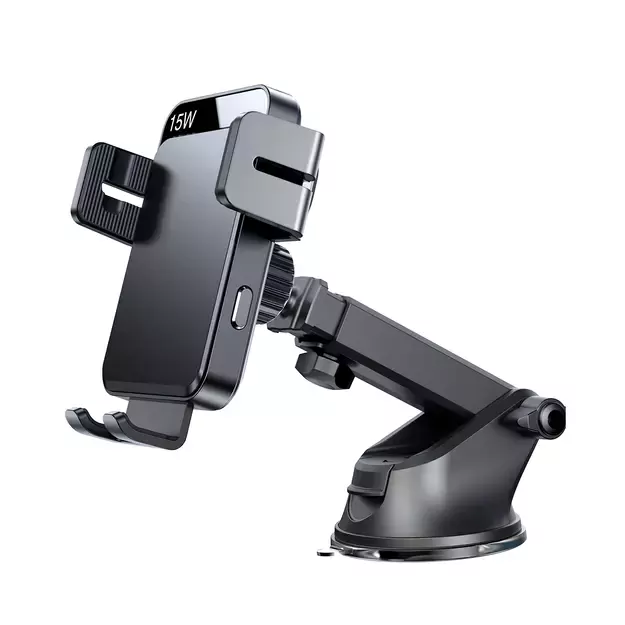 Joyroom JR-ZS219 electric dashboard mount with 15W inductive charger - black 17