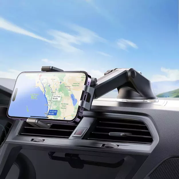 Joyroom JR-ZS219 electric dashboard mount with 15W inductive charger - black 26