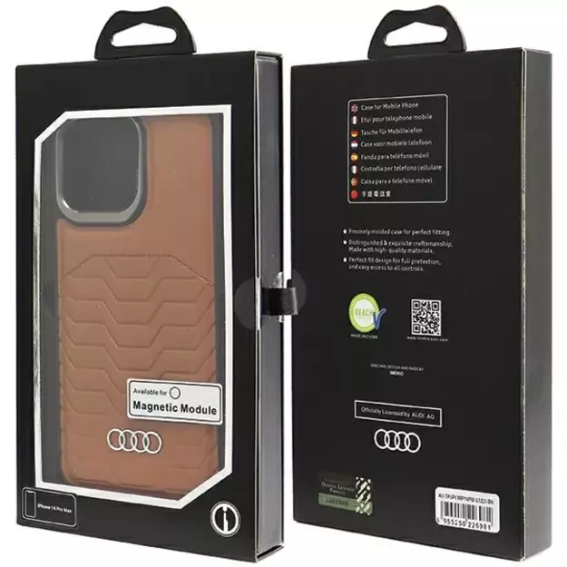 Audi Synthetic Leather case with MagSafe for iPhone 14 Pro Max - brown 10