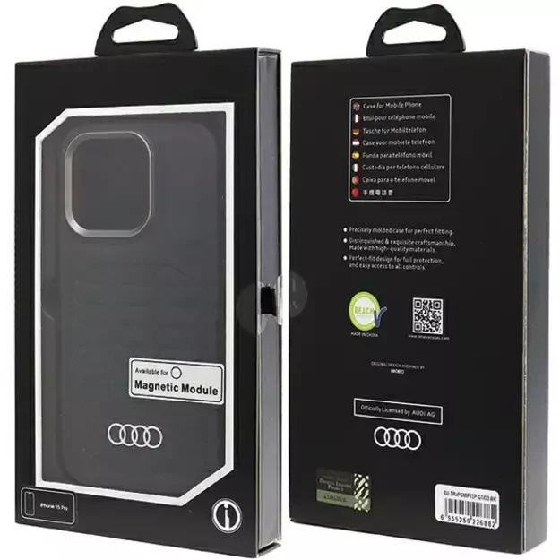 Audi Synthetic Leather case with MagSafe for iPhone 15 Pro - black 12