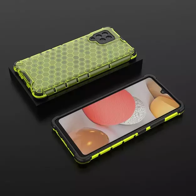 Honeycomb Case armor cover with TPU Bumper for Samsung Galaxy A42 5G green 2