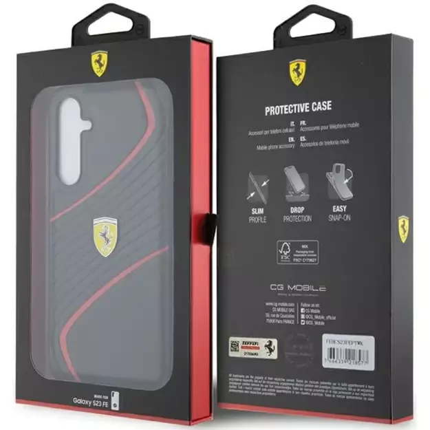 Ferrari Twist Metal Logo case for Samsung Galaxy S23 FE - black 6
