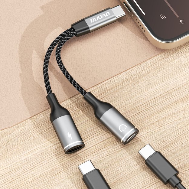 Dudao L13C+ 2in1 USB-C Adapter - Gray 2