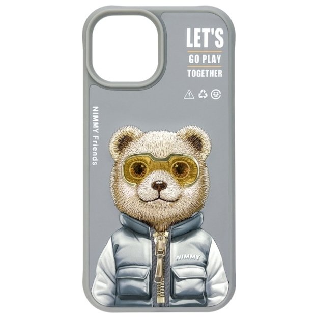 Nimmy Cool&amp Cute 2.0 Bear Case for iPhone 15 - Gray 3