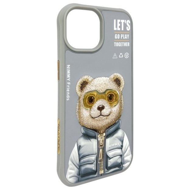 Nimmy Cool&amp Cute 2.0 Bear Case for iPhone 15 - Gray 5