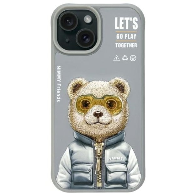 Nimmy Cool&amp Cute 2.0 Bear Case for iPhone 15 - Gray