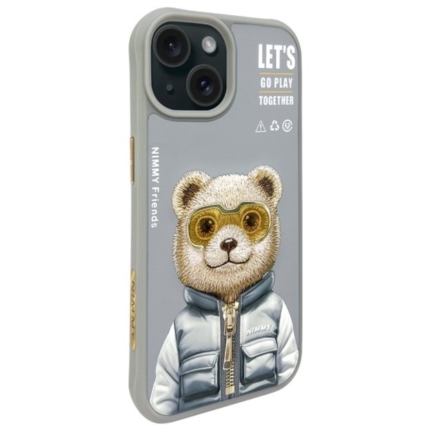 Nimmy Cool&amp Cute 2.0 Bear Case for iPhone 15 - Gray 1