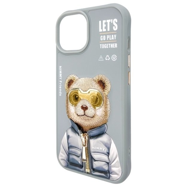 Nimmy Cool&amp Cute 2.0 Bear Case for iPhone 15 - Gray 6