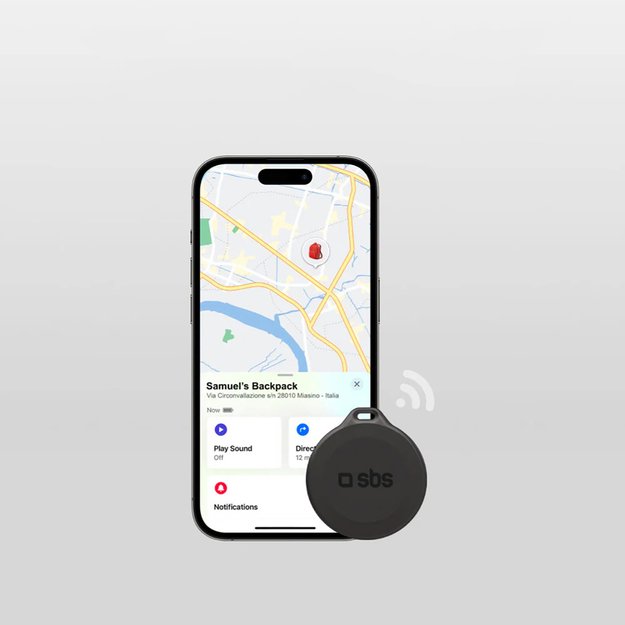 SBS Track My Circle Waterproof IP65 Locator Compatible with Apple Find My - Black 1