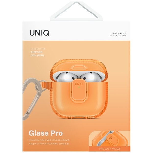 Uniq Glase Pro Case for AirPods 4 - Orange 1