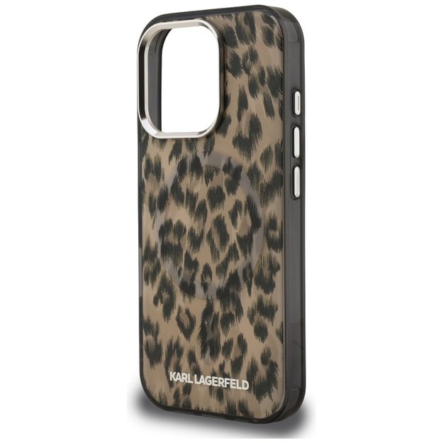 Karl Lagerfeld IML Leopard Pattern MagSafe Case for iPhone 16 Pro - Brown 5
