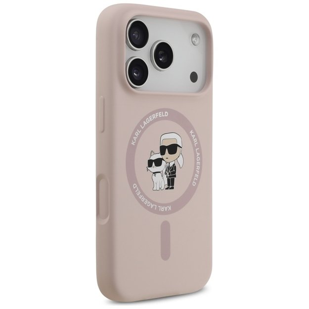 Karl Lagerfeld Silicone Karl&amp Choupette Ring MagSafe Case for iPhone 17 Pro - Pink 3