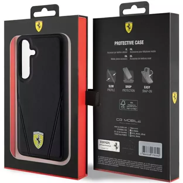 Ferrari Hot Stamp V Lines MagSafe case for Samsung Galaxy S24+ - black 7