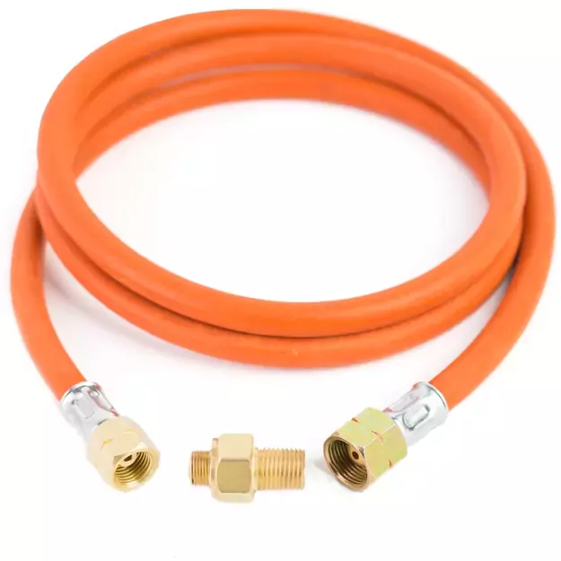 Reduction connection to a tourist gas cylinder G 3/8  L - 7/16  hose 1.5 m