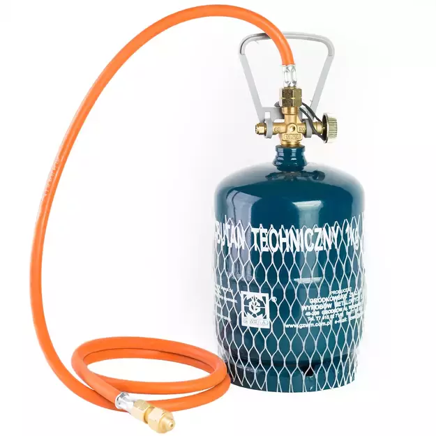 Reduction connection to a tourist gas cylinder G 3/8  L - 7/16  hose 1.5 m 11