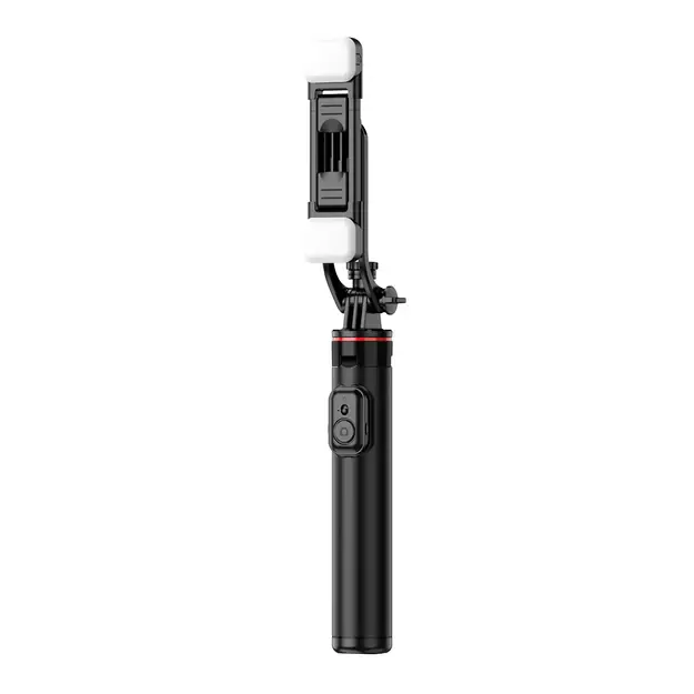 Selfie stick WC12YDS 1.3m aluminum alloy telescopic tripod with dual lamp and phone holder - black 9
