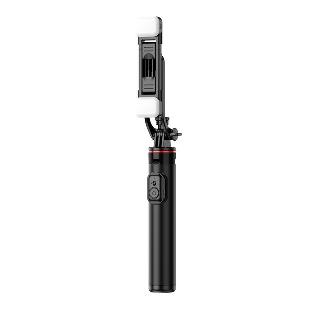 Selfie stick WC12YDS 1.3m aluminum alloy telescopic tripod with dual lamp and phone holder - black 9
