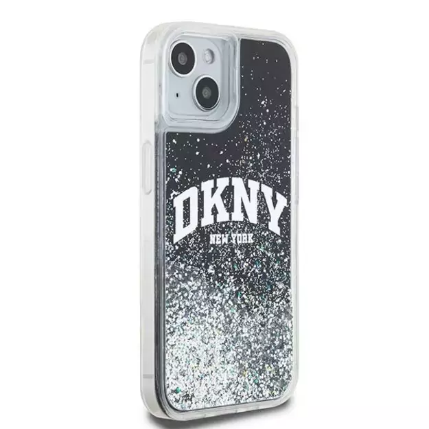 Etui DKNY Liquid Glitter Big Logo na iPhone 15 / 14 / 13 - czarne 3
