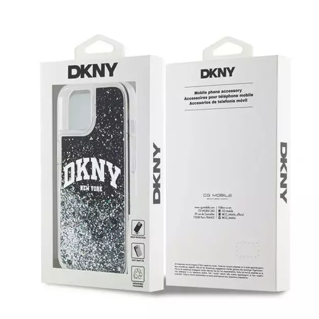 Etui DKNY Liquid Glitter Big Logo na iPhone 15 / 14 / 13 - czarne 7