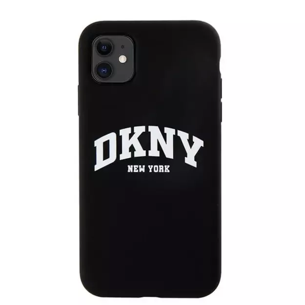 DKNY Liquid Silicone White Printed Logo MagSafe Case for iPhone 11/Xr - Black 7