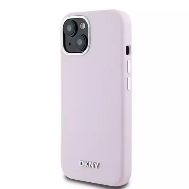 Etui DKNY Liquid Silicone Small Metal Logo MagSafe na iPhone 15 / 14 / 13 - różowe 2