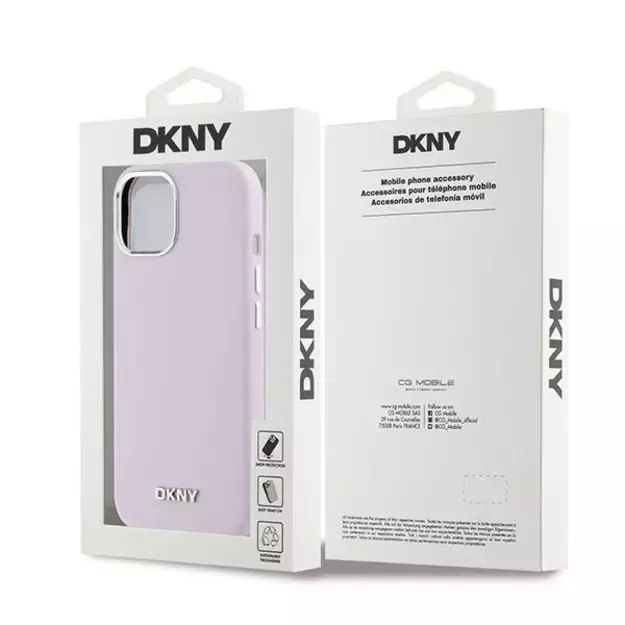 Etui DKNY Liquid Silicone Small Metal Logo MagSafe na iPhone 15 / 14 / 13 - różowe 7