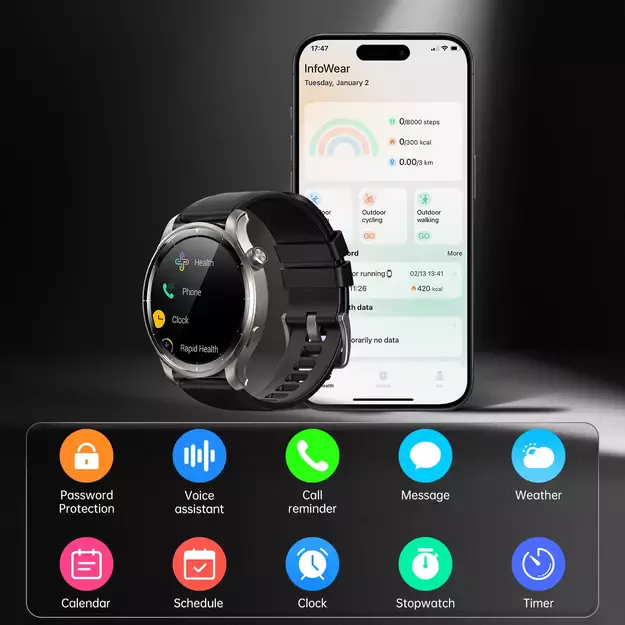 Joyroom Venture Series JR-FV1 Smartwatch with Call Answering Option - Gray 21
