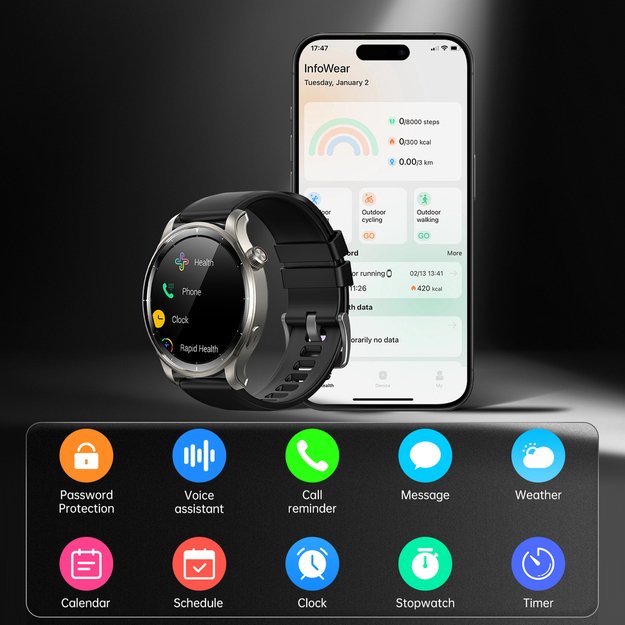 Joyroom Venture Series JR-FV1 Smartwatch with Call Answering Option - Gray 32