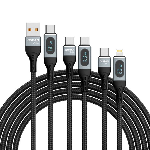 Dudao USB Type C - Lightning cable fast charging PD 20W 1m black (L7MaxL) 7