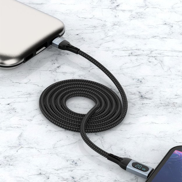 Dudao USB Type C - Lightning cable fast charging PD 20W 1m black (L7MaxL) 1